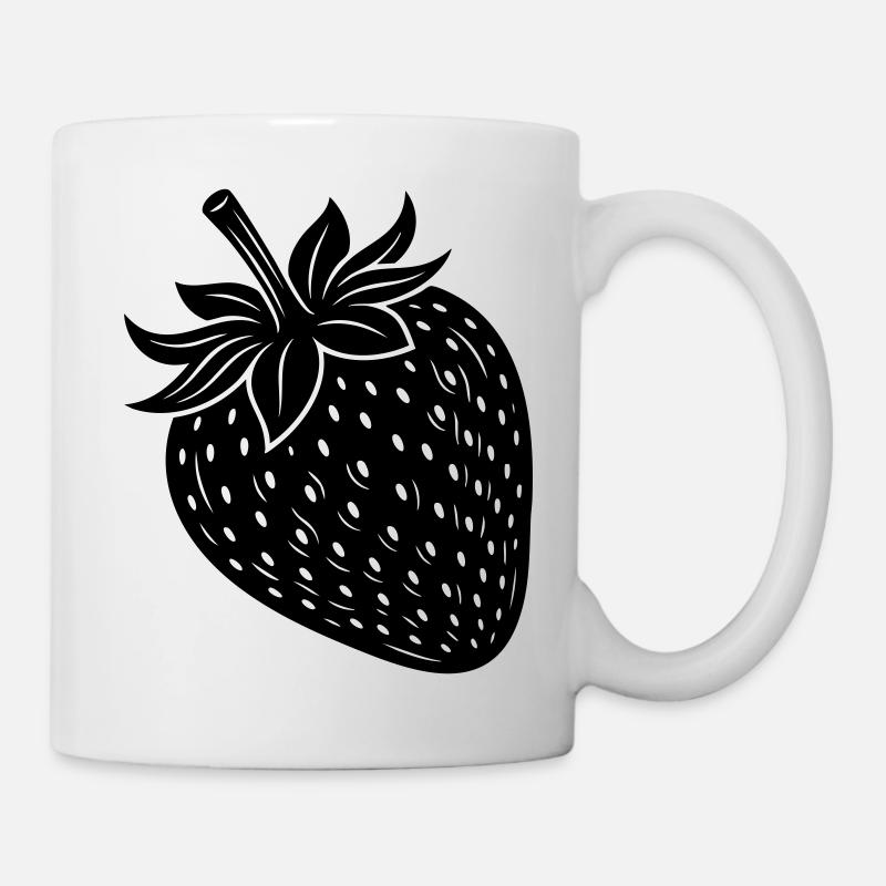 Silhouette de fruits fraises - Mug blanc - blanc