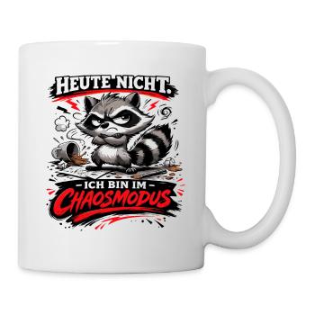 Heute nicht ich bin im Chaosmodus Waschbär - Tasse - Weiß - Rechts