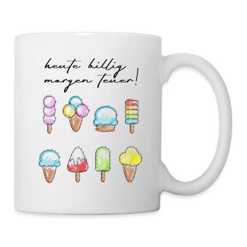Farbige Eiskunst Eiscreme Motive - Tasse - Weiß - Rechts