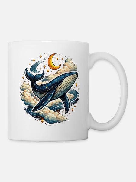 Himmlischer Wal in den Wolken - Tasse - Weiß