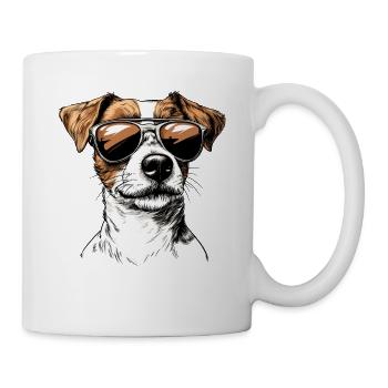Sunglasses Dog Cartoon - Mug - white - Right