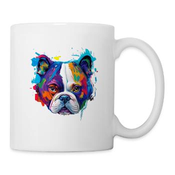 Caniche coloré amour Pop Art Amour des chiens - Mug blanc - blanc - Droite