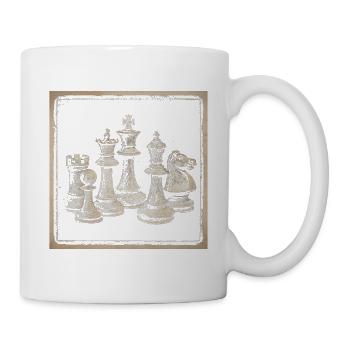 Vintage Schach Design für Schachliebhaber Klassisc - Tasse - Weiß - Rechts