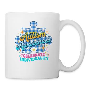 Énigme de sensibilisation à l’autisme - Mug blanc - blanc - Droite