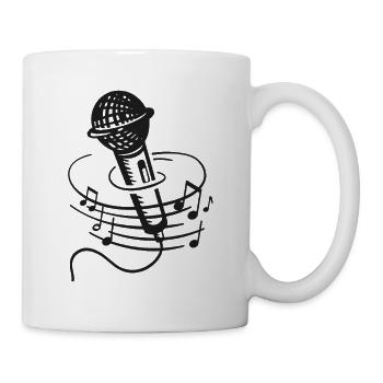 Sänger Mikrofon Karaoke Musiker Mikrophon Singen - Tasse - Weiß - Rechts
