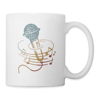 Sänger Mikrofon Karaoke Musiker Mikrophon Singen - Tasse - Weiß - Rechts