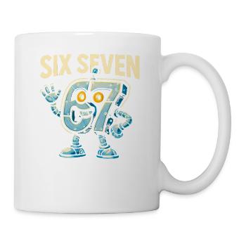 Six Seven 67 Italian Brainrot Roboter Meme Humor - Tasse - Weiß - Rechts