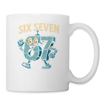 Six Seven 67 Robot Robot Brainrot italien Humour - Mug blanc - blanc - Droite