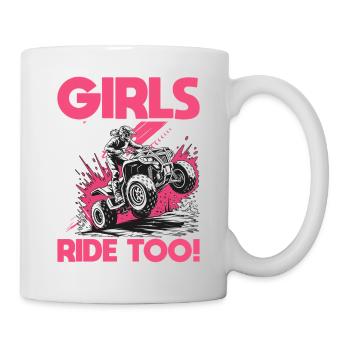 Quad ATV Woman Girl Four Wheeler - Mug - white - Right