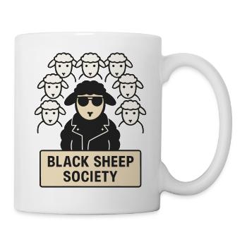 Schwarze Schaf-Gesellschaft Rebellischer Untergrund - Tasse - Weiß - Rechts