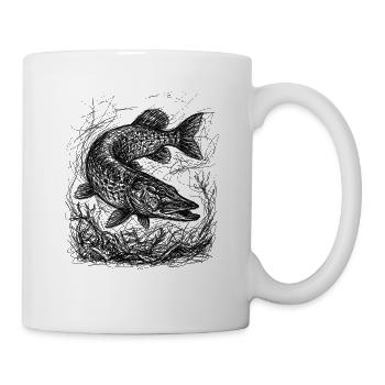 Hecht Angeln Design – Croquis de pêche au brochet - Mug blanc - blanc - Droite