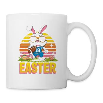 Easter Football Bunny with Sunglasses Jersey 18 - Mug - white - Right