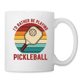 Pickleball würde lieber lustige Spielerliebe spielen - Tasse - Weiß - Rechts