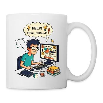 Graphic Designer Chaos Export Panic - Tasse - Weiß - Rechts