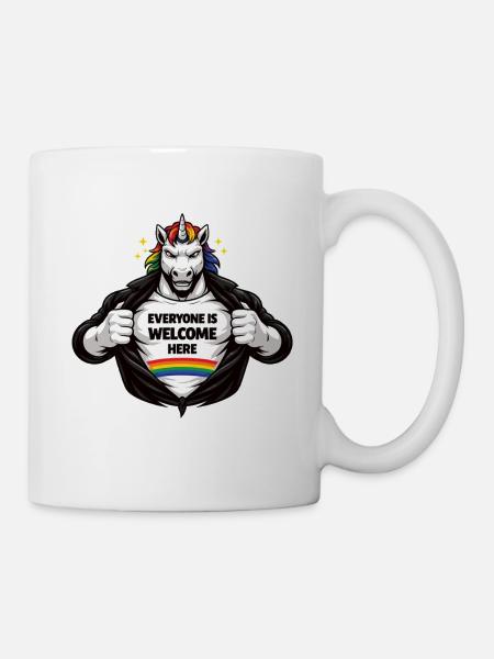 Vielfalt & Respekt Regenbogen Statement Design - Tasse - Weiß