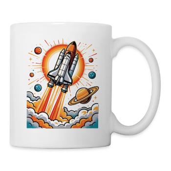 Raketen-Explosion im All - Tasse - Weiß - Rechts