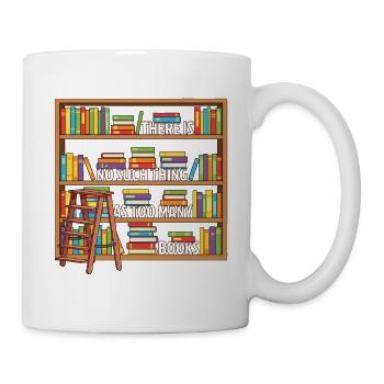 Il n’existe pas de trop de livres drôles - Mug blanc - blanc - Droite