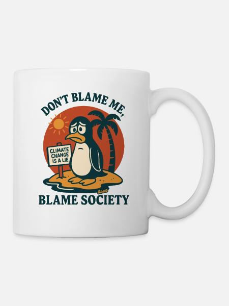 Inselpinguin-Satire-Tee - Tasse - Weiß