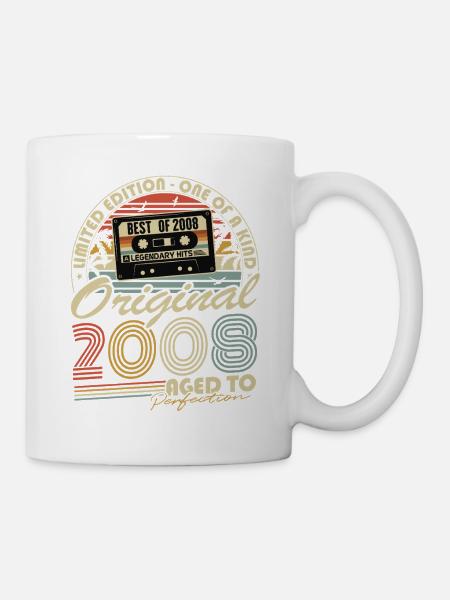 Original 2008 Jahrgang Vintage Geburtstag Geschenk - Tasse - Weiß