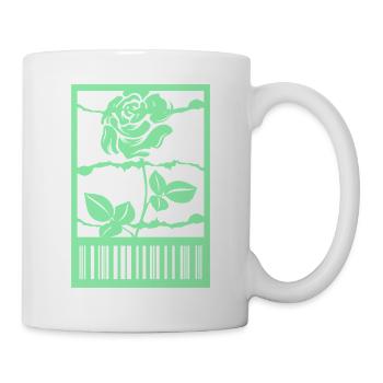 Gothic Rose Stacheldraht Strichcode Urban Style - Tasse - Weiß - Rechts