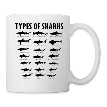 Educational Types Of Sharks Species Chart - Mug - white - Right
