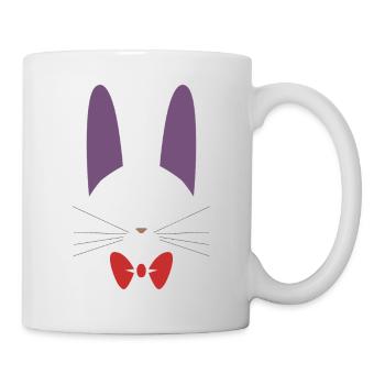 Süße schwarze Jiji Katze mit roter Fliege - Tasse - Weiß - Rechts
