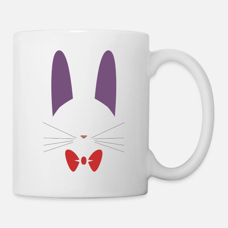 Cute black Jiji cat with red bow tie - Mug - white
