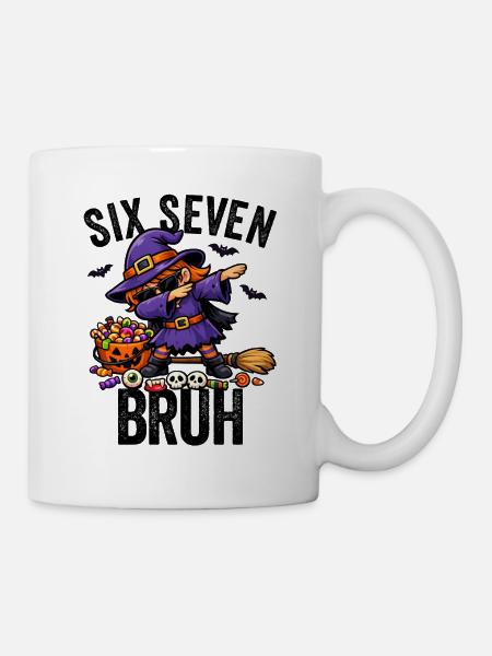 Dabbing Witch Six Seven Bruh 6 7 Halloween 67 Bruh - Tasse - Weiß