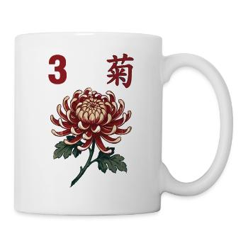3 Mahjong-Blumenfliese - Tasse - Weiß - Rechts