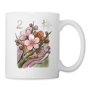 Mahjong-Blumenfliese 2 - Tasse - Weiß - Rechts