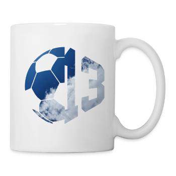 NON. 13 FOOTBALLEUR NUMÉRO 13 FOOTBALL 13E ANNIVERSAIRE - Mug blanc - blanc - Droite