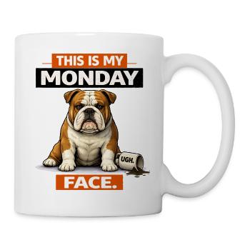 Bulldog Monday Face Graphic Tee - Tasse - Weiß - Rechts
