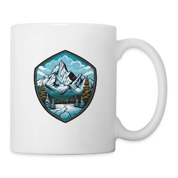 Mountain Lake Shield Mountain Landscape Forest - Mug - white - Right