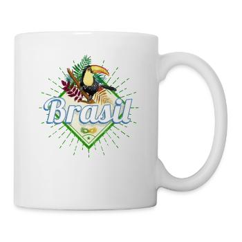 Brasilien Tukan Retro Samba Karneval Souvenir - Tasse - Weiß - Rechts