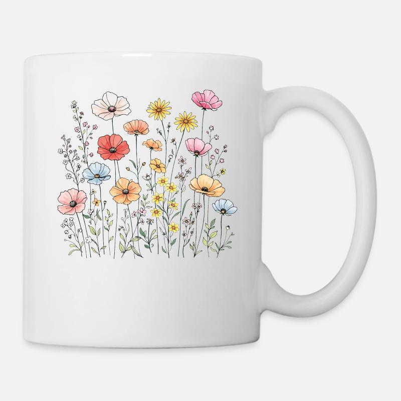 Fleurs sauvages Fleurs Fleurs Jardin botanique naturel - Mug blanc - blanc