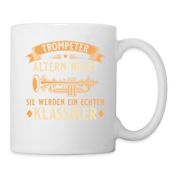 Trompeter altern nicht - Echter Klassiker Musiker - Tasse - Weiß - Rechts