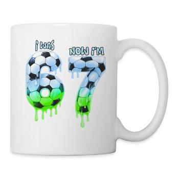 7. Geburtstag Fußball, Shirt, IM-Shirt, Jahre, T-Shir - Tasse - Weiß - Rechts