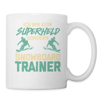 Snowboarden BIN KEIN SUPERHELD SONDERN SNOWBOARD - Tasse - Weiß - Rechts