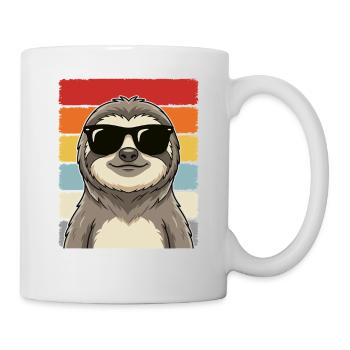 Cool Sloth Sunglasses Retro Animal Shirt - Tasse - Weiß - Rechts