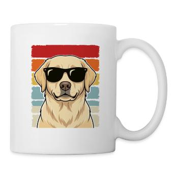 T-shirt rétro lunettes de soleil Cool Labrador - Mug blanc - blanc - Droite