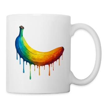 Banane mit buntem Farbverlauf - Tasse - Weiß - Rechts