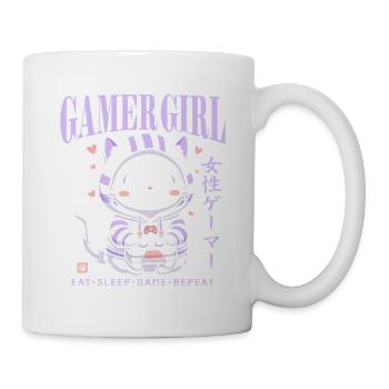 Gamer Girl Cat Kawaii Anime Gaming Mignon - Mug blanc - blanc - Droite