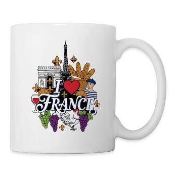 I Love France Urlaub - Tasse - Weiß - Rechts
