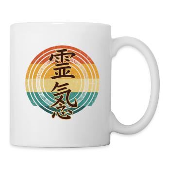 Reiki Kanji Retro Vintage Design - Tasse - Weiß - Rechts