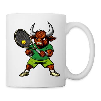 Taurus tennis player - Mug - white - Right