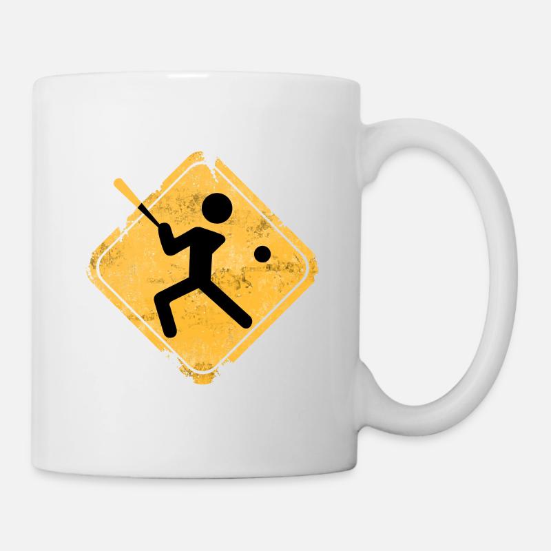Baseball silhouette with bat - Mug - white