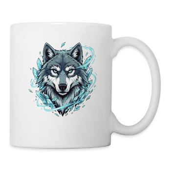 Eiswolf im Kristallkreis - Tasse - Weiß - Rechts