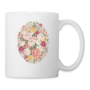 Pastel Blossom Oval Rose Bouquet - Mug - white - Right