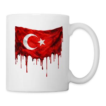 Drapeau turc dégoulinant - Mug blanc - blanc - Droite