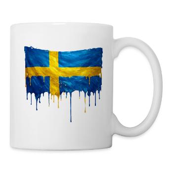 Sweden Flag Drop Art - Mug - white - Right